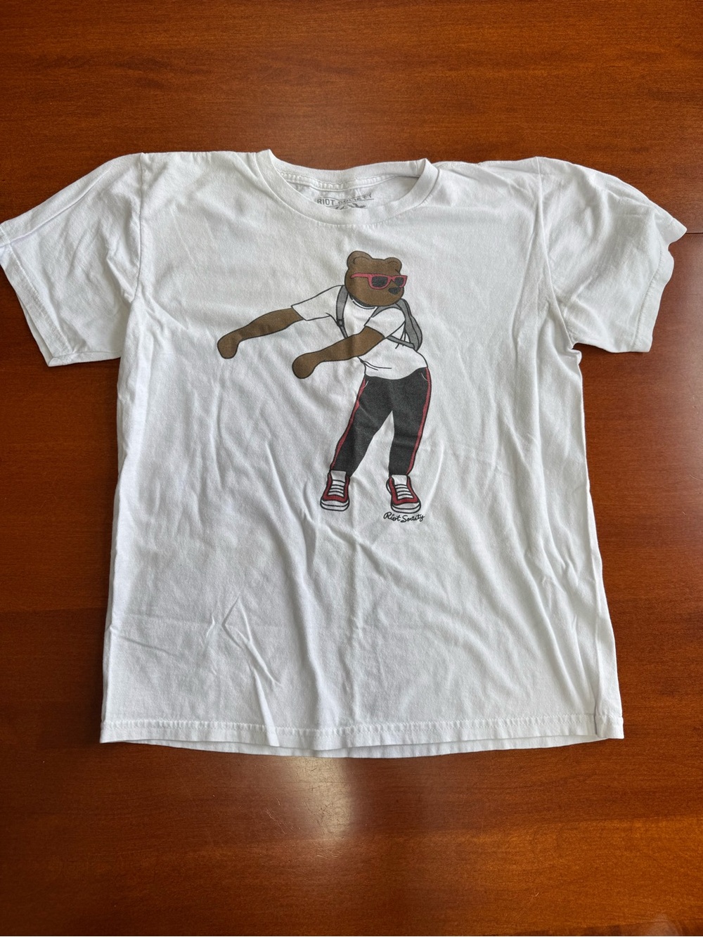 Kids White Graphic Bear Tee - Unbranded